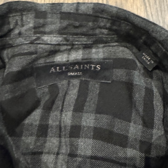 Allsaints Long-sleeve Flannel shirt grey/black Small - Picture 2 of 4
